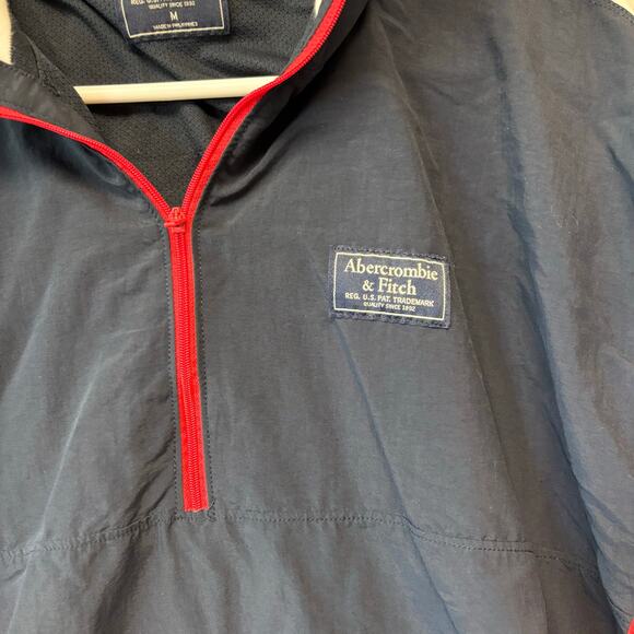 Abercrombie & Fitch Pullover Windbreaker Jacket Anorak Logo Preppy Track Medium - Picture 9 of 14